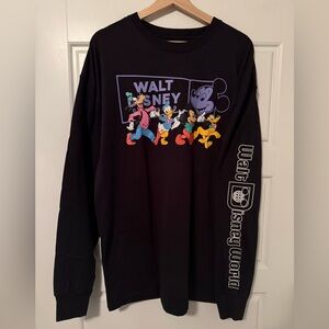 Walt Disney World Black Mickey Mouse and Friends Long Sleeve Tee-Shirt. Medium